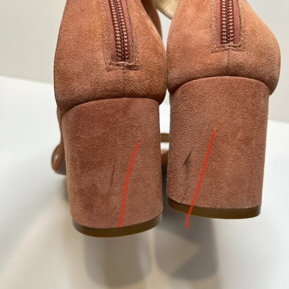 Cole Haan Clarette mauve Pink Neutral Suede Block heel Sandals Size 8 - Picture 8 of 11
